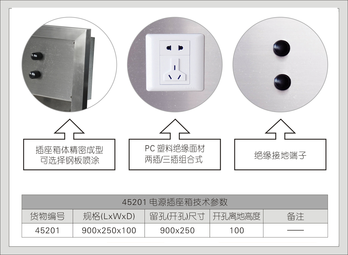 1#45200型电源插座箱(B系列4+2)